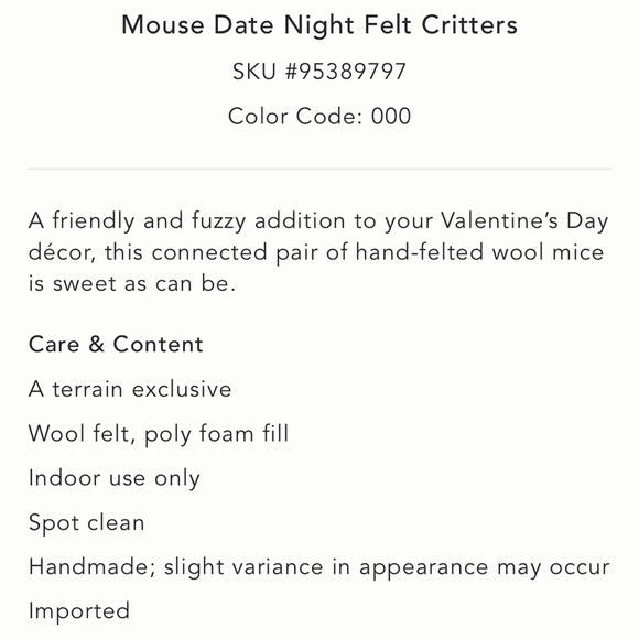 Anthropologie Mice Date Night Valentine’s edition
🔥Price firm no offers🔥 - Picture 3 of 8